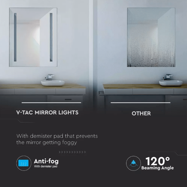 Veidrodis su 7W LED apšvietimu, chromo sp., 6400K