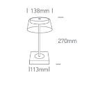 2,5W LED įkraunamas stalo šviestuvas, baltas, 2700K, IP65, dimeriuojamas, 61090/W