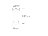 2,5W LED įkraunamas stalo šviestuvas, chromo sp., 2700K, IP65, dimeriuojamas, 61092/C
