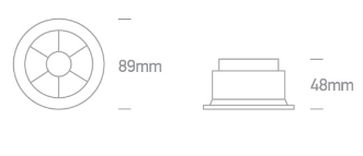6W LED įleidžiamas šviestuvas, baltas, 3000K, 10106X/W/W