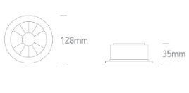 20W LED įleidžiamas šviestuvas, juodas, 3000K, 10120X/B/W
