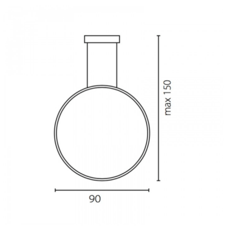 36W pakabinamas šviestuvas ECHO VERTICAL 90cm, šviečiantis į vidų, 4000K, aukso spalvos