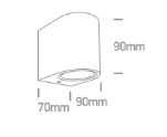 Paviršinis šviestuvas, GU10, juodas, IP65, 67142F/B