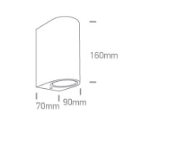 Paviršinis šviestuvas, 2xGU10, baltas, IP65, 67142G/W