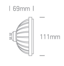 13W LED lemputė, GU10 R111, 4000K, 45°, 7315G/C/45