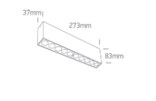 24W paviršinis šviestuvas, juodas, 3000K, 12124H/B/W