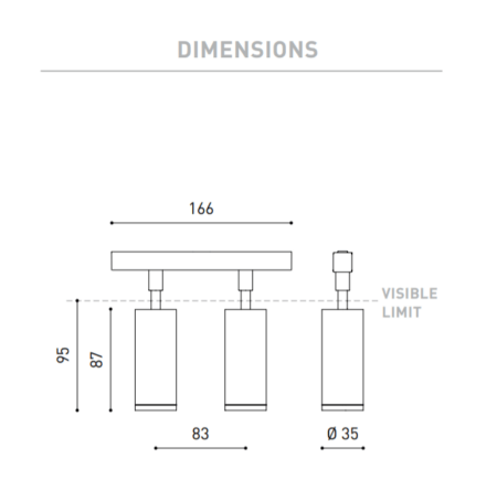 11W dvigubas šviestuvas į magnetines sistemas FIT 35 48V, 3000K, DALI, juodas