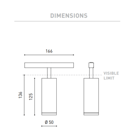 12W šviestuvas į magnetines sistemas FIT 50 48V, 3000K, DALI, juodas