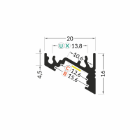 3m LED juostos profilio CORNER10, anoduotas - Image 2