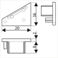 LED juostos profilio CORNER10 užbaigimo elementas, baltas L+R
