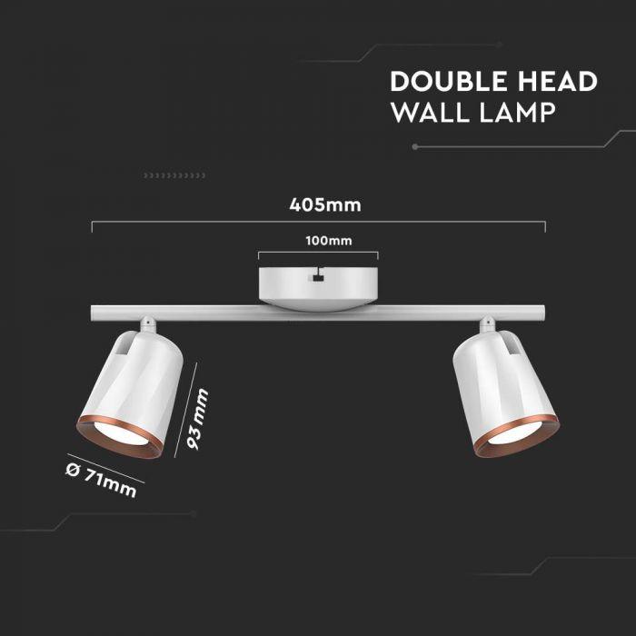 2x5W LED paviršinis šviestuvas, baltas, 3000K