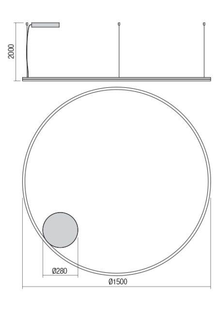 110W LED pakabinamas šviestuvas ORBIT, bronzos sp., 3000K, dimeriuojamas, 01-1719-TRIAC