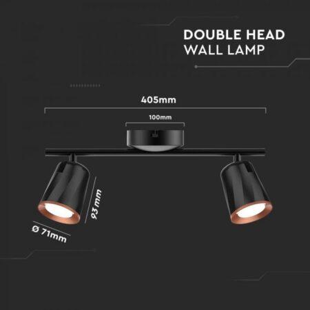 2x5W LED paviršinis šviestuvas, juodas, 4000K
