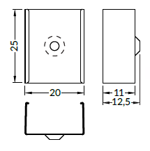 LED juostos profilio tvirtinimo elementai U4 CONE, juodos spalvos
