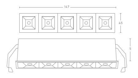 11W LED įleidžiamas šviestuvas, baltos/juodos sp., 3000K, S086