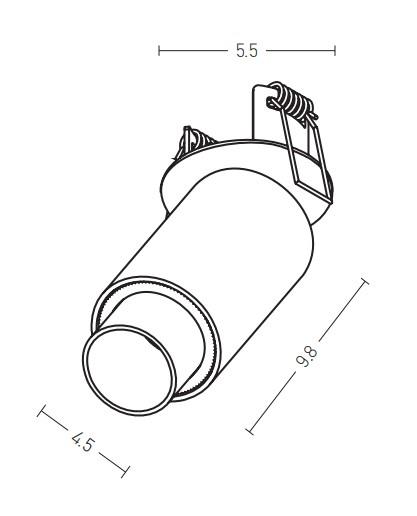11W LED įleidžiamas šviestuvas, juodas, 3000K, 1928-B