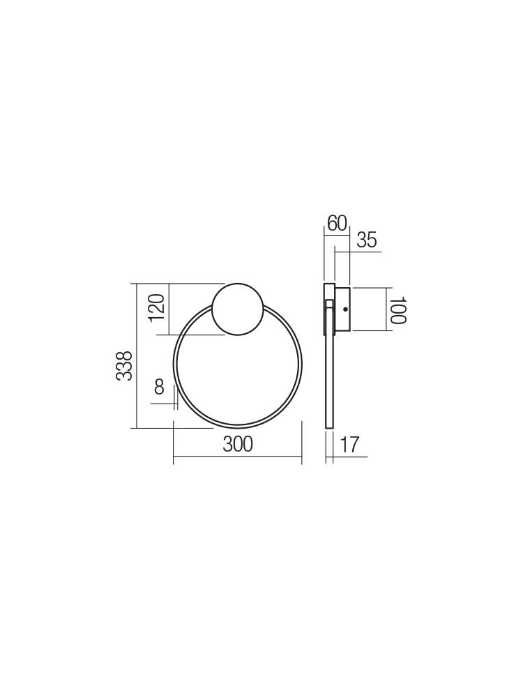 11W LED sieninis šviestuvas ATOM, juodos/žalvario sp., 3000K - Image 2