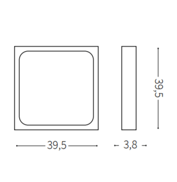 36W LED paviršinis šviestuvas UNIVERSAL D40, 3000K, baltas, 240374