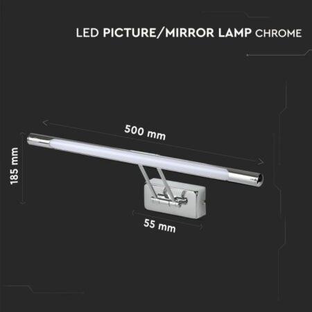 9W LED paveikslų/veidrodžio šviestuvas, chromo sp., 3000K