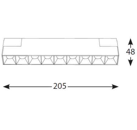 12W LED šviestuvas DARK LIGHT į magnetines sistemas INSIGHT, juodas, 4000K