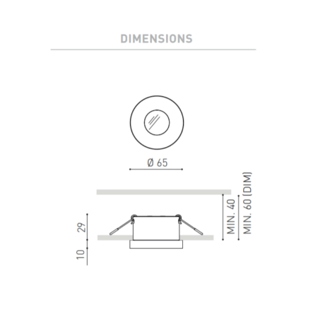 6W įleidžiamas šviestuvas PUCK RECESSED S, 3000K, baltas