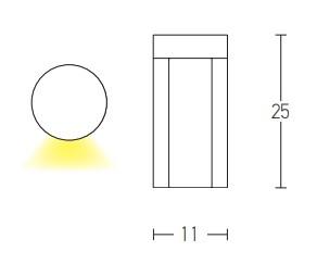 12W LED pastatomas lauko šviestuvas, grafito sp., 3000K, E133