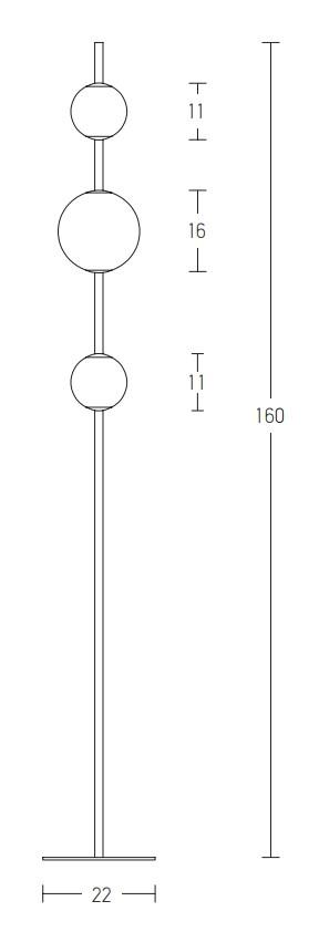 12W LED pastatomas šviestuvas, juodas, 3000K, 20135