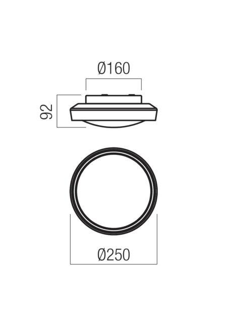 12W LED paviršinis šviestuvas ARCA, baltas/dūmų sp., 3000/4000K, IP44, 01-3795