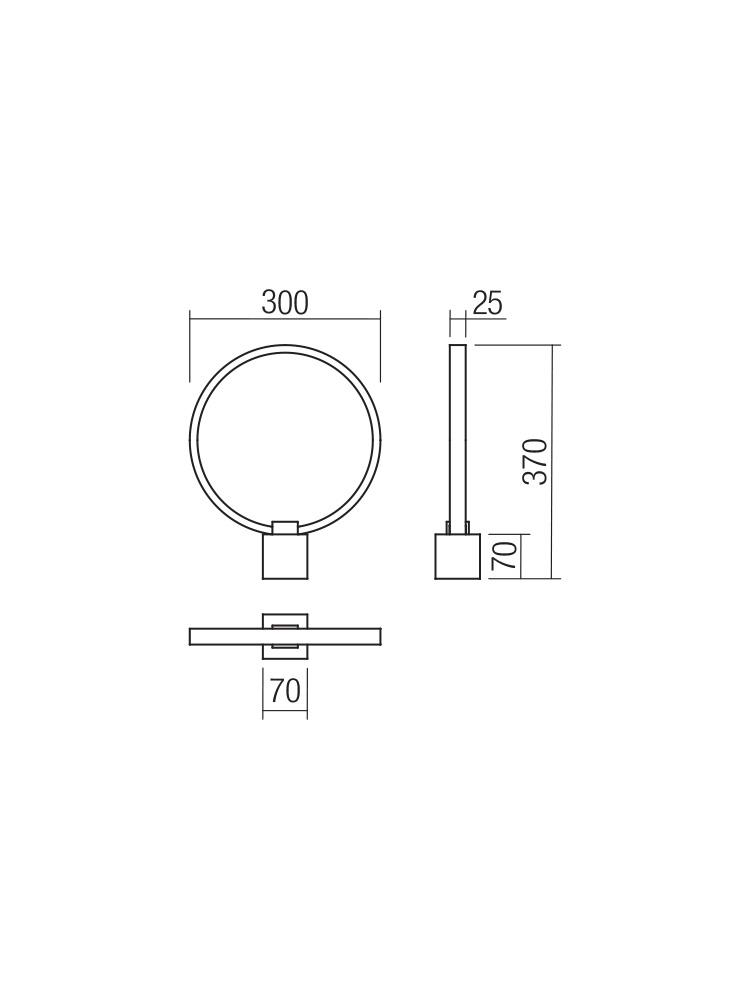 12W LED stalo šviestuvas ADO, baltas, 3000K, dimeriuojamas