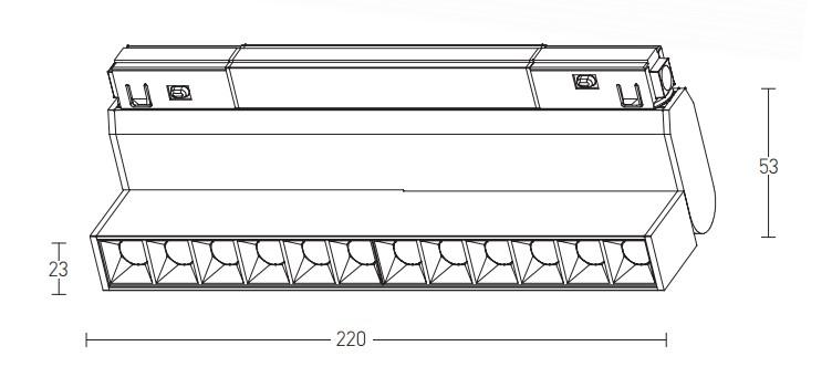 12W LED šviestuvas į magnetinę sistemą ZAMBELIS, juodas, 3000K, DALI, 20291