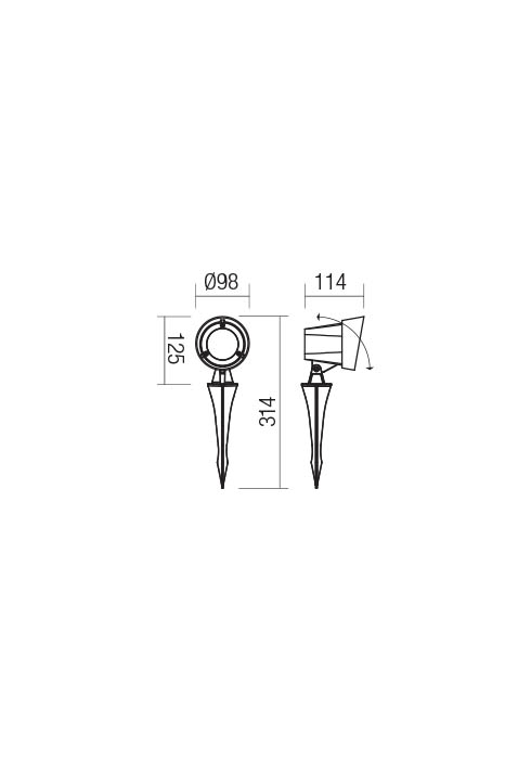 13,2W LED įsmeigiamas lauko šviestuvas ZIGGY, tamsiai pilkas, 3000K, IP65, 90110 - Image 2