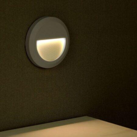 2W LED paviršinis šviestuvas, pilkas, 3000K, IP65