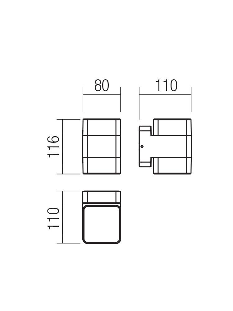 14,8W LED sieninis lauko šviestuvas TOK, baltas, 3000K, IP44 - Image 2