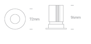 12W COB LED įleidžiamas šviestuvas, baltas, 3000K, 10112HA/W/W