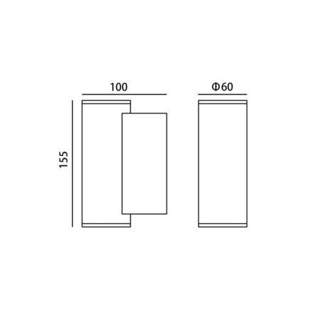 14W LED sieninis fasado šviestuvas LENTA 4K, juodas, 4000K