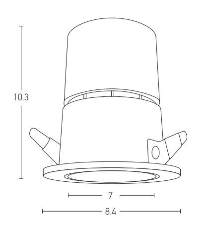 15W LED įleidžiamas šviestuvas, baltos/juodos sp., 3000K, S071