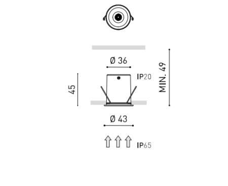 2,1W LED įleidžiamas šviestuvas SHOT LIGHT, juodas, 3000K, IP65