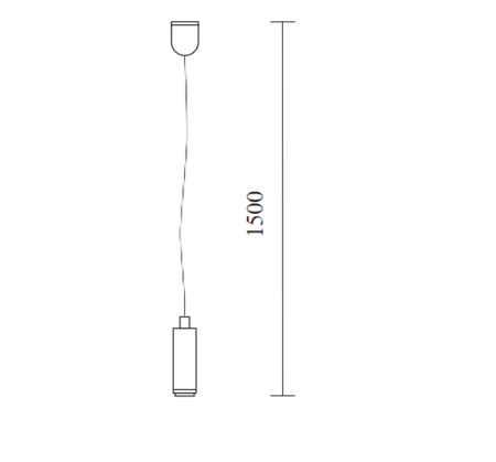 Magnetinės sistemos bėgelio INSIGHT laikiklis- trosas, 1500mm, juodas