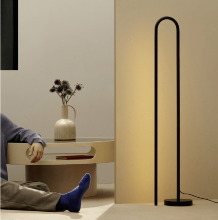 22W LED pastatomas šviestuvas BOW, juodas, 2700K, dimeriuojamas