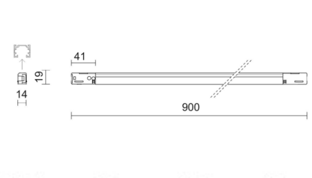 8W LED linijinis šviestuvas LINEA į magnetines sistemas ARIA, juodu korpusu, 3000K, PWM