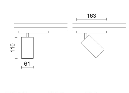 22W LED akcentinis šviestuvas MICROPERFETTO į 3 fazių bėgelius LKM, juodu korpusu, 3000K, pakreipiamas