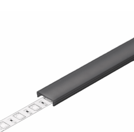 LED juostos profilio dangtelis C CLICK, juodas, 3m