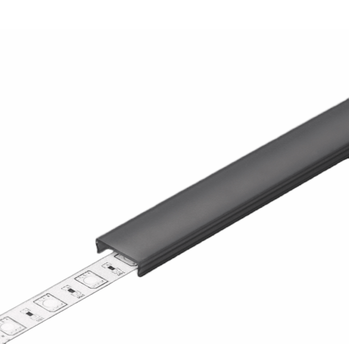 LED juostos profilio dangtelis C CLICK, juodas, 3m