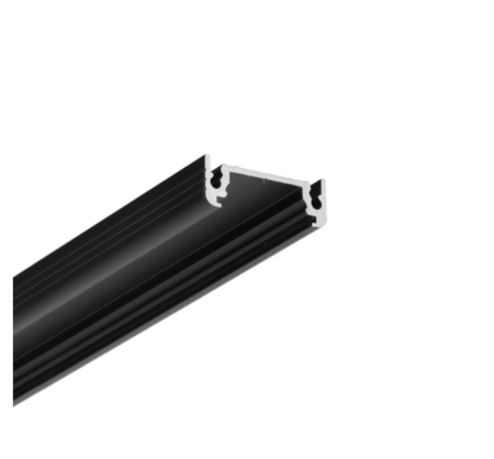 3m LED juostos profilis SURFACE14 EF/TY, juodai anoduotas
