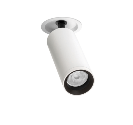 12W LED įleidžiamas šviestuvas FIT 50, baltu korpusu, 3000K, 47º, DALI