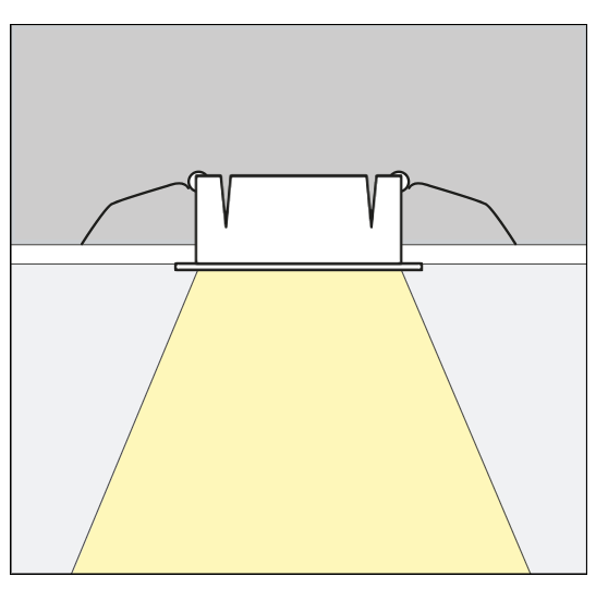 15W LED įleidžiamas/užglaistomas šviestuvas MEXA, juodas, 4000K