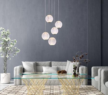 21W LED pakabinamas šviestuvas ROSARIO, aukso sp., 3200K