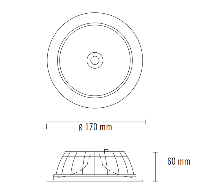 25W LED įleidžiamas šviestuvas PRO N, 170mm, baltas, 4000K, IP43 - Image 2