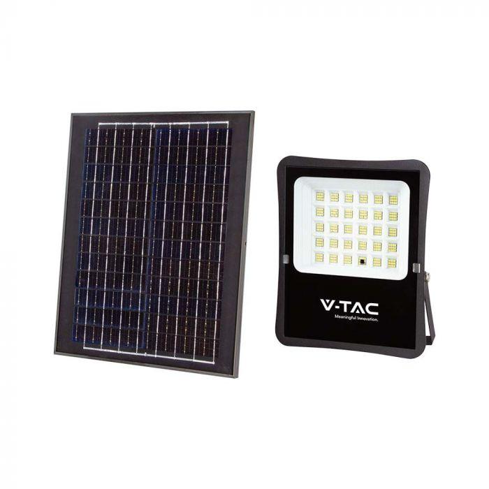 20W LED prožektorius su saulės baterija, juodas, 6400K