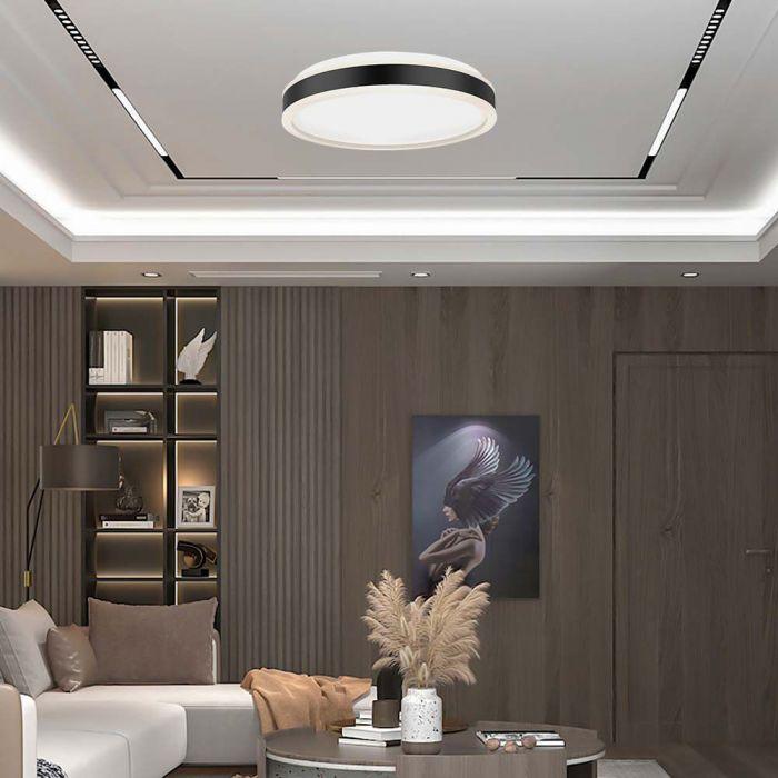 42W LED paviršinis šviestuvas, juodos/baltos sp., 4000K, dimeriuojamas
